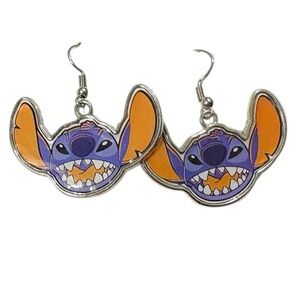 Disney “Stitch” Enamel Dangle Earrings Hypoallergenic Disneyana NWOT